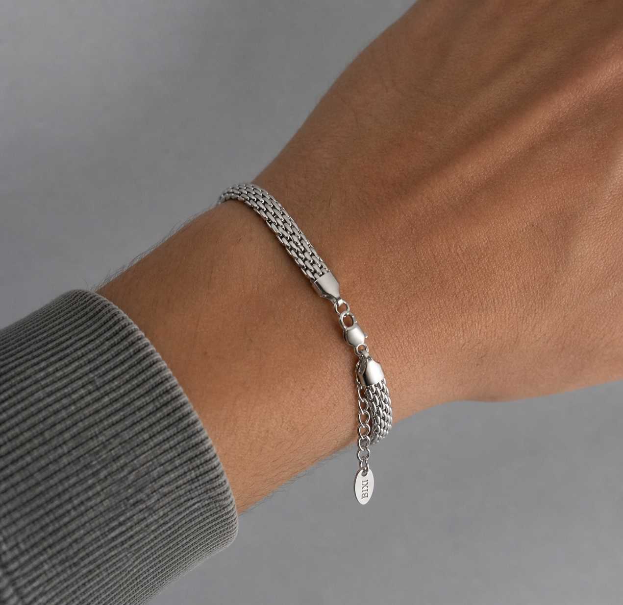 silver mesh chain bracelet elegant multi strand link design