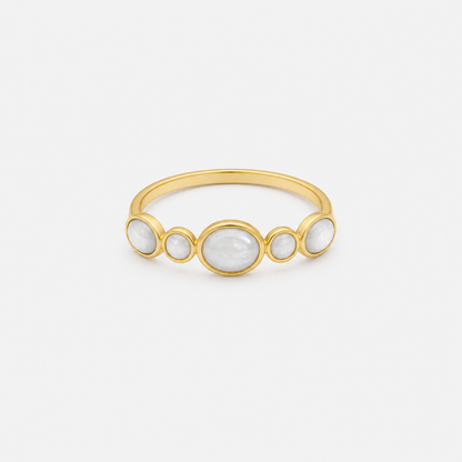 Mother of Pearl Multi Stone Ring Gold Plated
