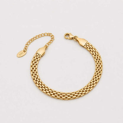 Gold Mesh Chain Bracelet Elegant Multi Strand Link Design