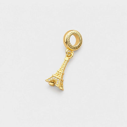 Eiffel Tower Charm Pendant Gold Travel Inspired Design