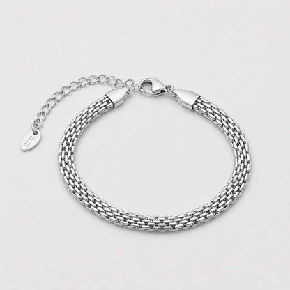 Silver Mesh Chain Bracelet Elegant Multi Strand Link Design