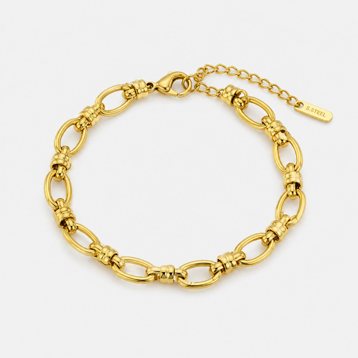 gold link chain bracelet adjustable classic design