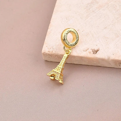 Eiffel Tower Charm Pendant Gold Travel Inspired Design