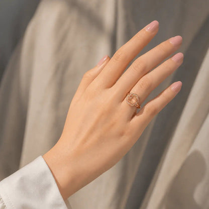 Gold Crystal Statement Ring Hexagon Centre Stone