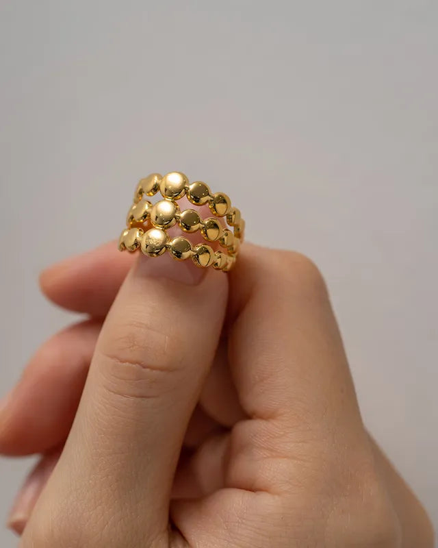 Sophia-18k gold plated open ring