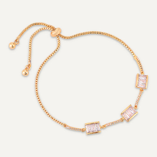 Allure Crystal Drawstring Bracelet In Gold-Tone